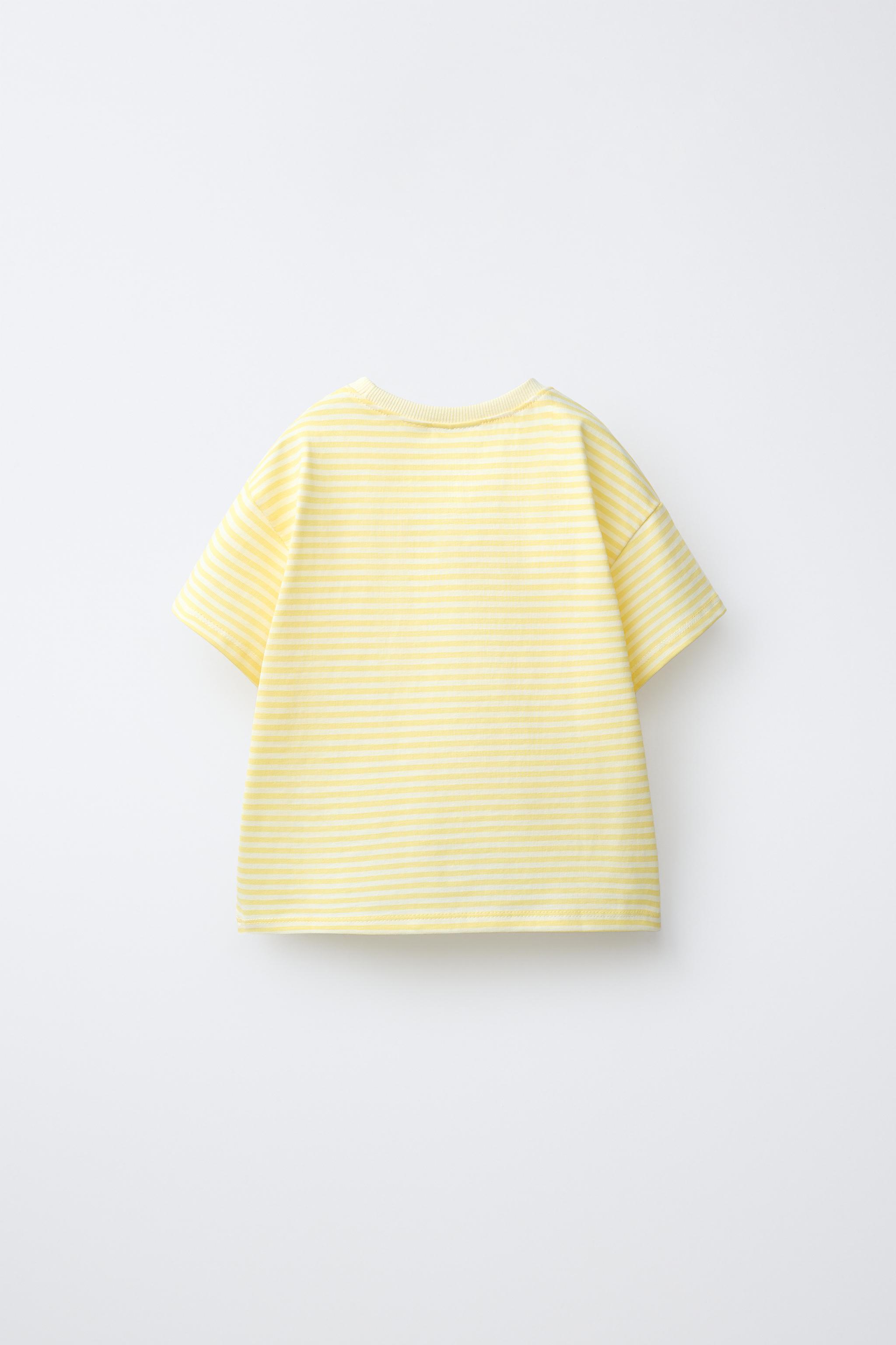 STRIPED T-SHIRT WITH EMBOSSED DETAILS